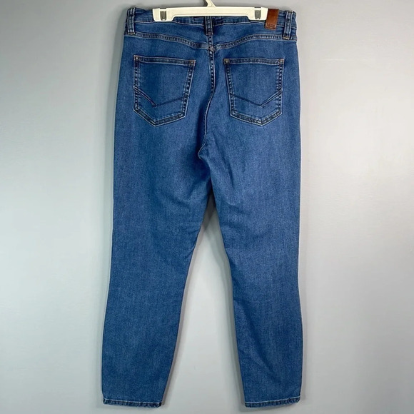 VANS High Waist Skinny Jeans Blue Medium Wash Distressed Busted Knee Skater 28 - Picture 6 of 11